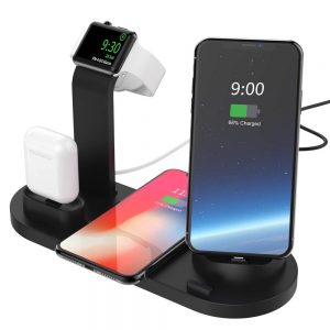 4 in 1 Wireless Charging Stand for Lightning, Type-C, Micro USB