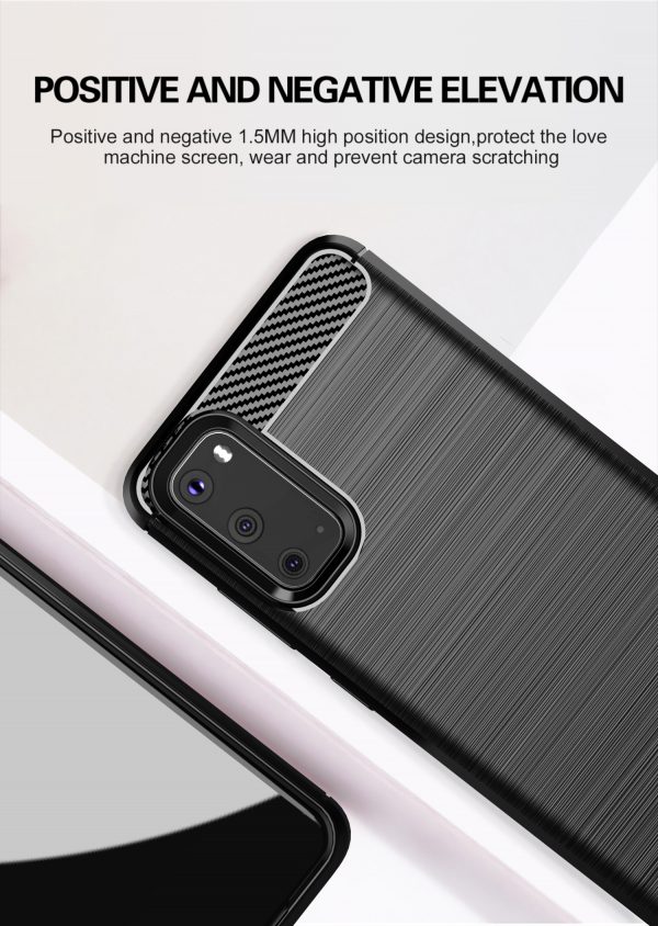 Samsung S20 - Carbon Fiber Shockproof TPU Back Cover Black