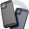 For iPhone 12 Pro Max - Carbon Fiber Shockproof TPU Back Cover Black
