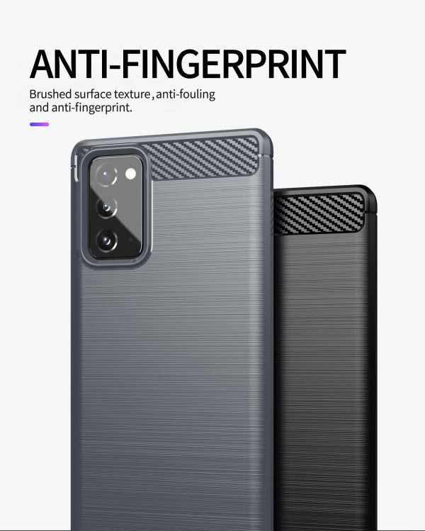 Samsung Note 20 - Carbon Fiber Shockproof TPU Back Cover Gray