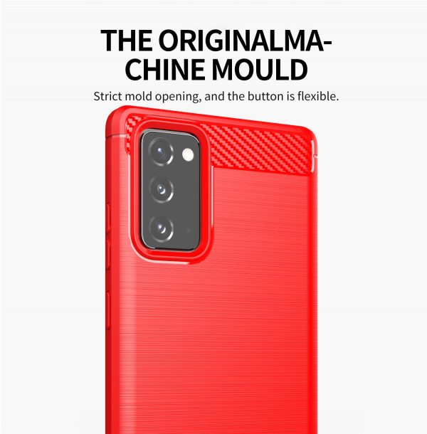 Samsung Note 20 - Carbon Fiber Shockproof TPU Back Cover Red