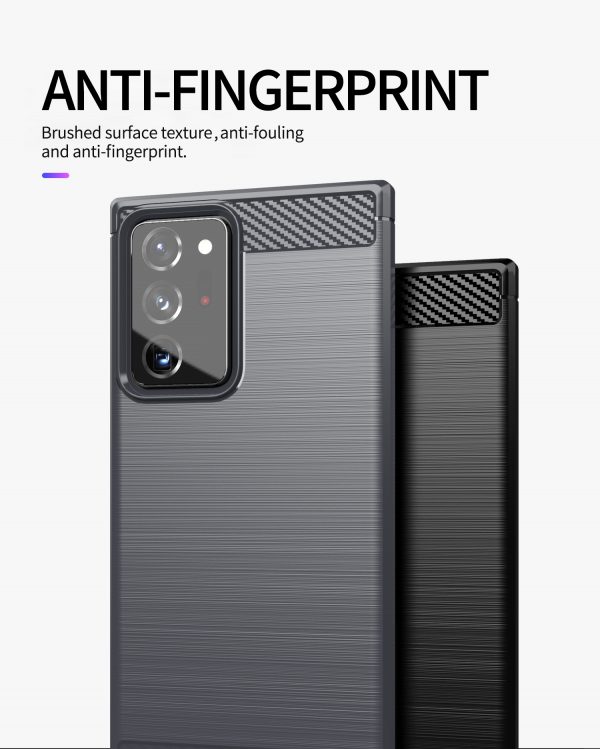Samsung Note 20 Ultra - Carbon Fiber Shockproof TPU Back Cover Gray