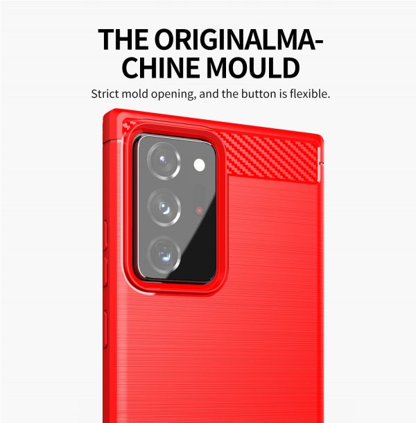 Samsung Note 20 Ultra - Carbon Fiber Shockproof TPU Back Cover Red