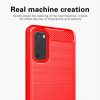Samsung S20 - Carbon Fiber Shockproof TPU Back Cover Red