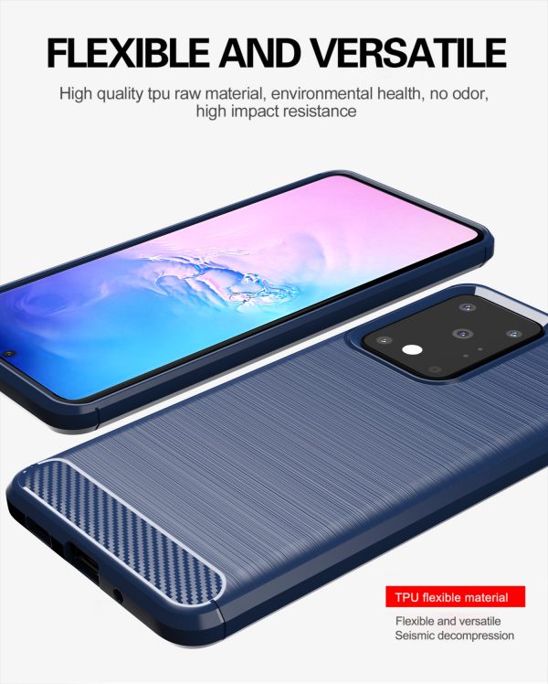 Samsung S20 Ultra - Carbon Fiber Shockproof TPU Back Cover Blue