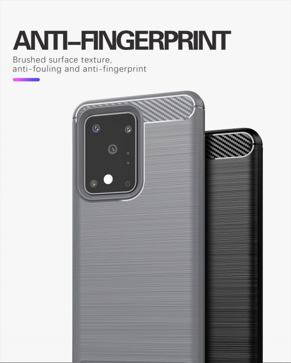 Samsung S20 Ultra - Carbon Fiber Shockproof TPU Back Cover Gray