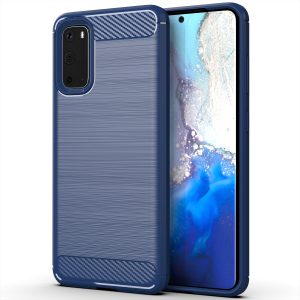 Samsung S20 - Carbon Fiber Shockproof TPU Back Cover Blue