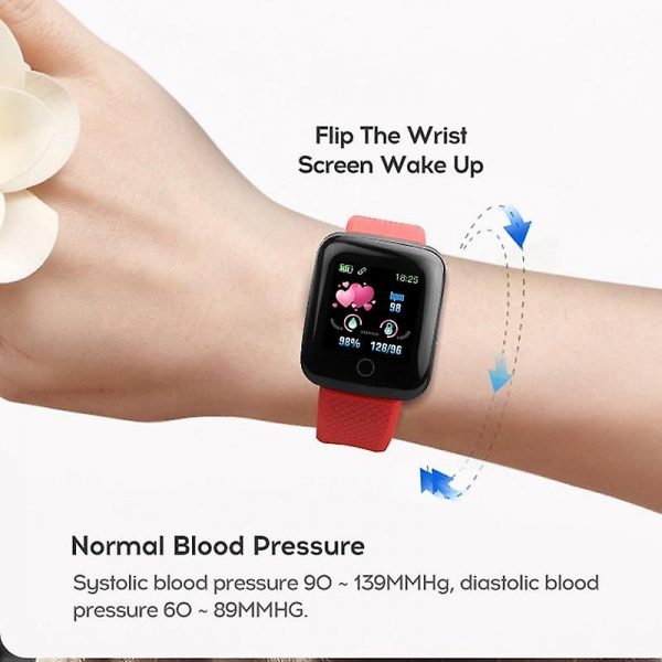 Smart Bracelet Your Health Steward For iOS and Android D13 Red.