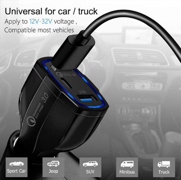 Qualcomm Quick Charge 3.0 in Car Black