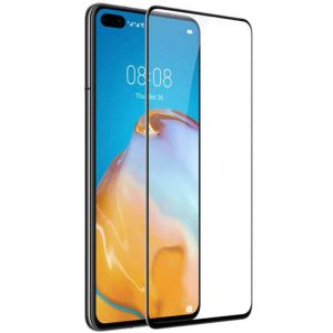 Huawei P40 Finger Print Unlock 3D Tempered Glass Full Coverage Film Shield Screen Protector