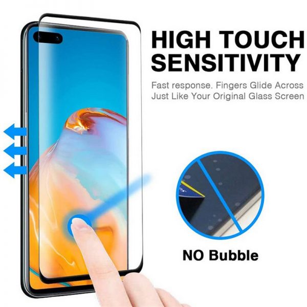 Huawei P40 Pro Tempered Glass 3D Full Coverage Film Shield Screen Protector.