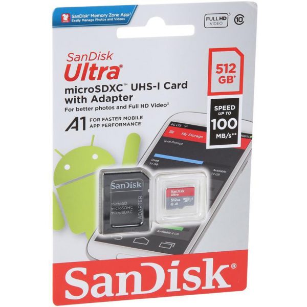 SanDisk Ultra MicroSDHC UHS-I 512GB SD Card with Adapter