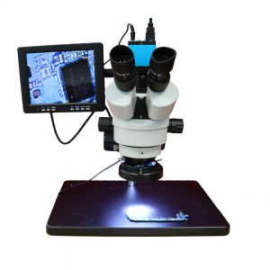 7-45X Trinocular Microscope with HDMI Microscope Camera and LCD Screen