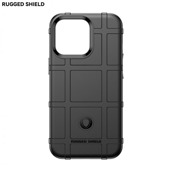 For iPhone 13 Series Rugged Shield Back Cover Black