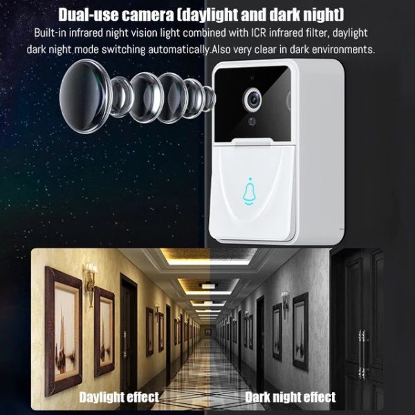 Smart WIFI Video Doorbell Home Remote Monitoring Video HD Night Vision Intercom Doorbell